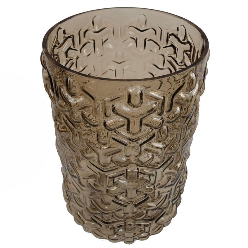 Handcrafted 29cm Embossed Chestnut Glass Vase