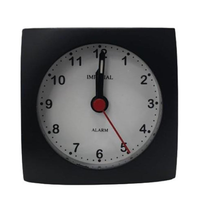 Premium Mini Travel Alarm Clock in Black Leather Box - Top Quality