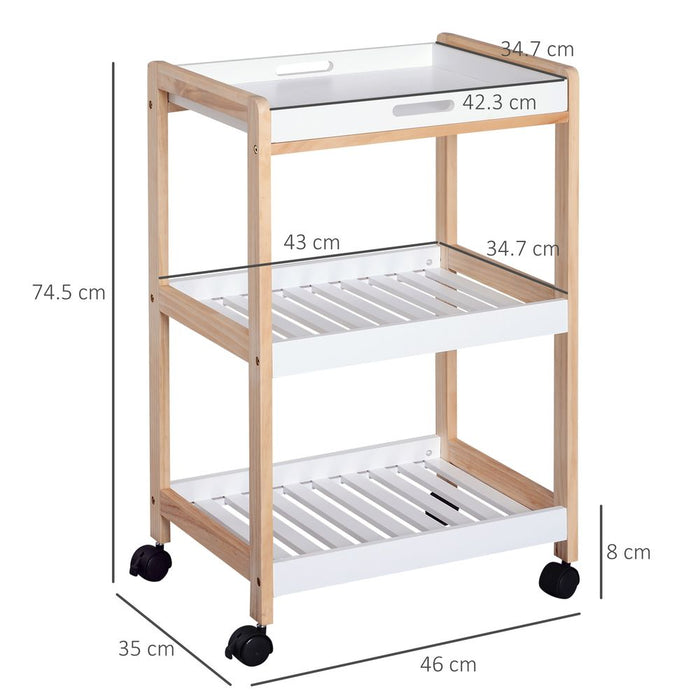 Premium Kitchen Trolley, Bamboo/MDF, 74.5H cm