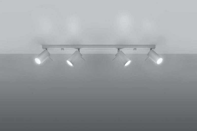 Premium Quality Rotating Tube Ceiling Lamp - Modern Loft Design, 4 Lights, White, GU10