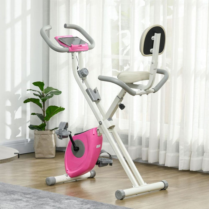 HOMCOM Foldable Exercise Bike - Adjustable Magnetic Resistance, High-Quality Seat, Compact Design