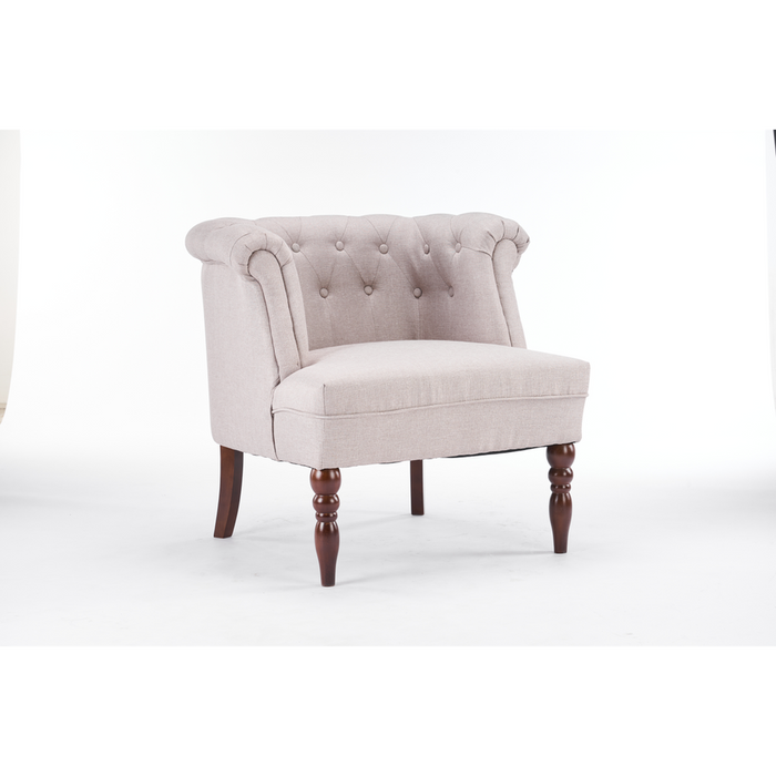 Premium Cream Linen Arm Chair - 77cm | Sturdy & Stylish | Perfect for Home, Office, and Hospitality