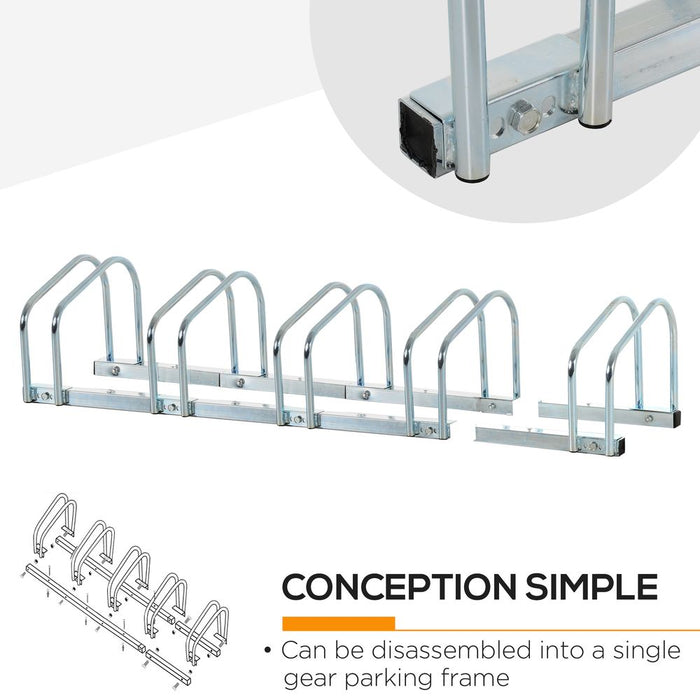 Bike Parking Rack: Locking Storage Stand Holder | Floor/Wall Mount | HOMCOM