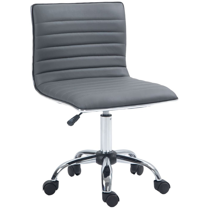 Premium Ergonomic Dark Grey Office Chair: HOMCOM Armless Mid-Back, Adjustable, 360 Swivel