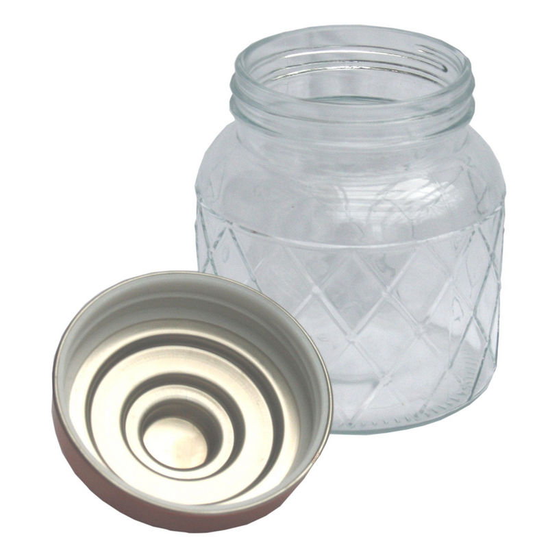 Round Glass Jar With Copper Lid - 5.5 Inch