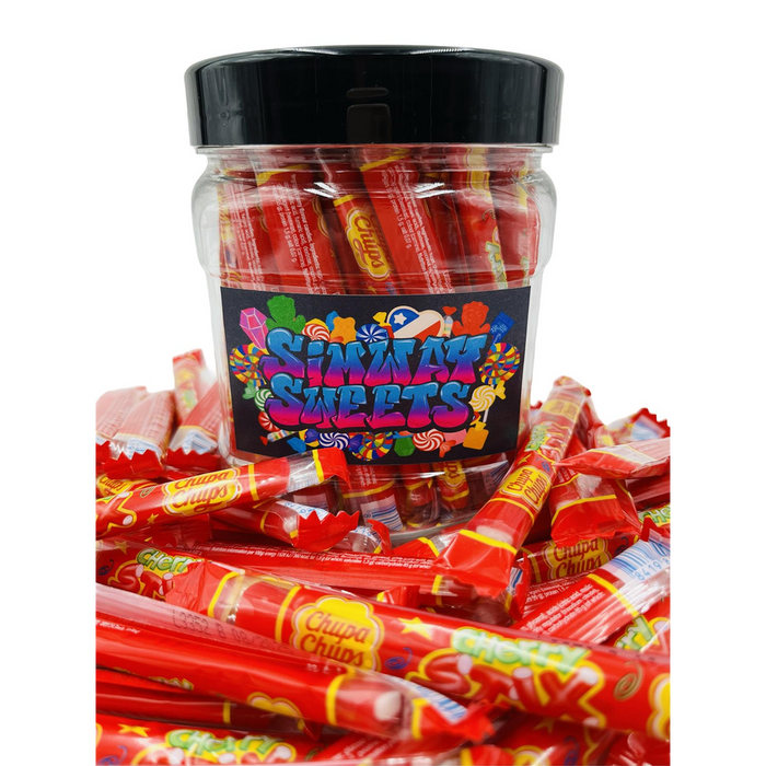 Cherry Chupa Stix x 60 - Individually Wrapped Candy in a Jar