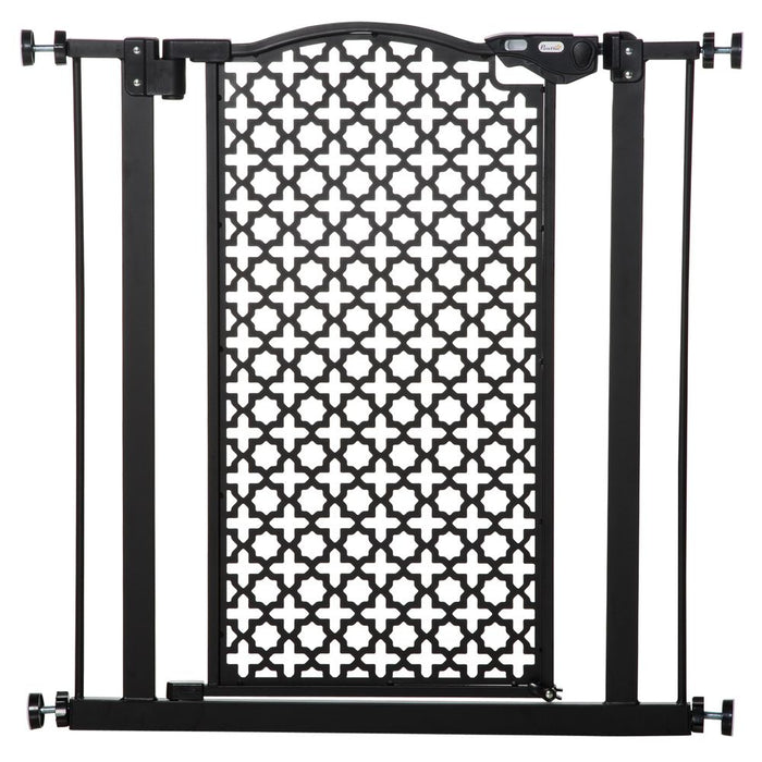 Premium 74-80 cm Pet Safety Gate - Pressure Fit, Auto Close, Double Locking - Black