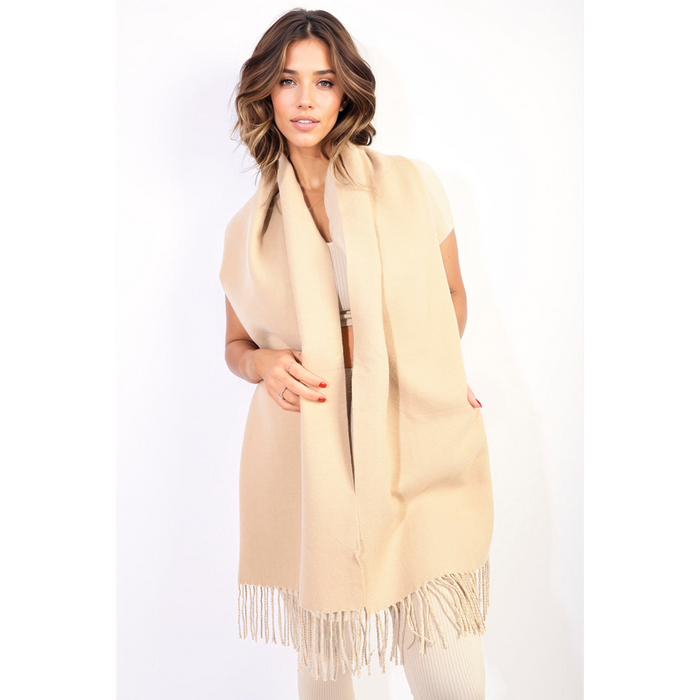 Cozy Winter Oversized Scarf with Tassel