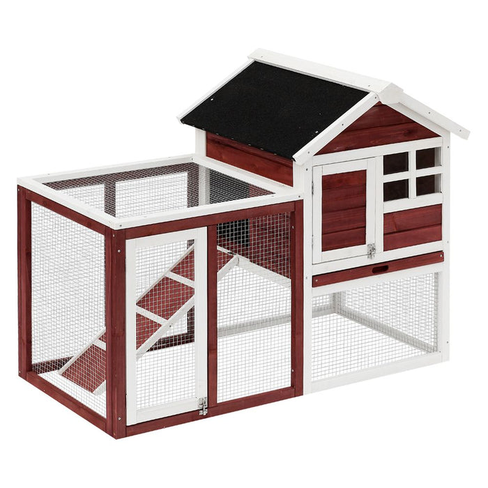 Premium 122cm Rabbit Hutch - Wooden Habitat w/ Tray & Ramp - Ideal for Small Animals - Top Quality