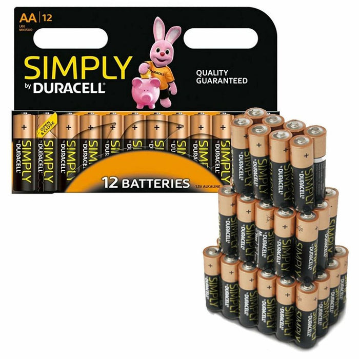 Duracell Simply AA Batteries, 12 Pack - High-Power, Long-Lasting Performance