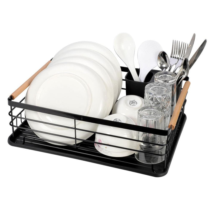 VINSANI DELUXE DISH RACK - Stainless Steel, Water & Rustproof, Removable Tray - Space Saving Kitchen Organizer