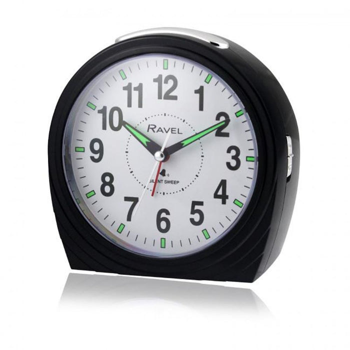 Ravel Large Art Deco Bedside/Mantel Alarm Clock - Gloss Black RC035.3"

"Professional-grade alarm clock with bold design, easy-read dial, silent sweep, snooze, and light functions.