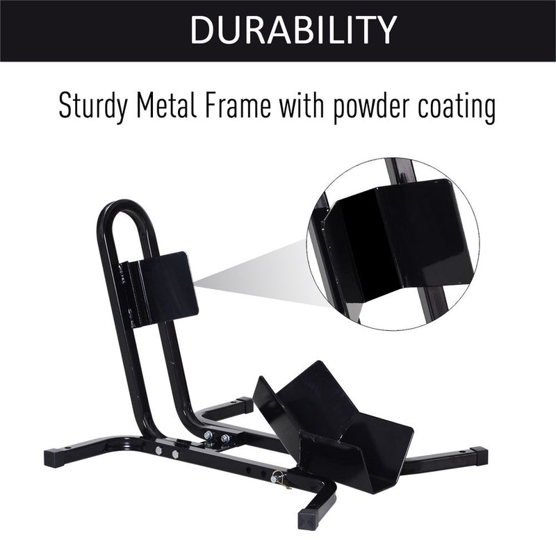 Premium Metal Motorcycle Wheel Chock Holder | HOMCOM | Pre-Drilled Holes | Adjustable | 17"-21" Tires | Rubber Caps