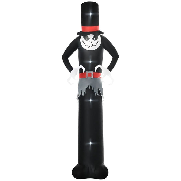 Halloween Decoration Inflatable Skinny Ghost in a Tall Hat is Casting a Spell