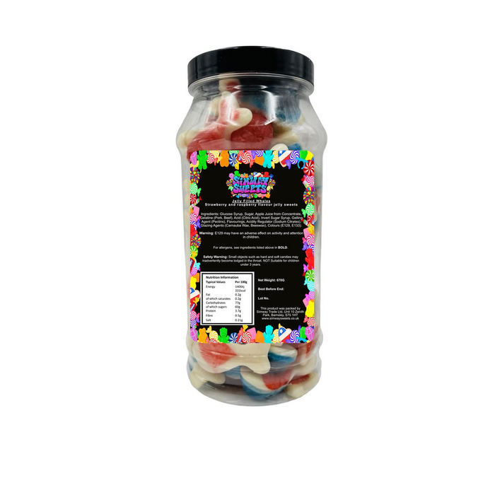 Delicious Jelly Filled Whales Gummy Candy - Retro Sweets Gift Jar