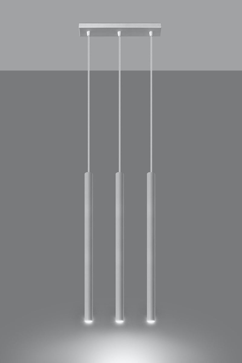 PASTELO 3 White Pendant Lamp - Modern Round Tube Shape LED G9 - Loft Design - Quality Assured