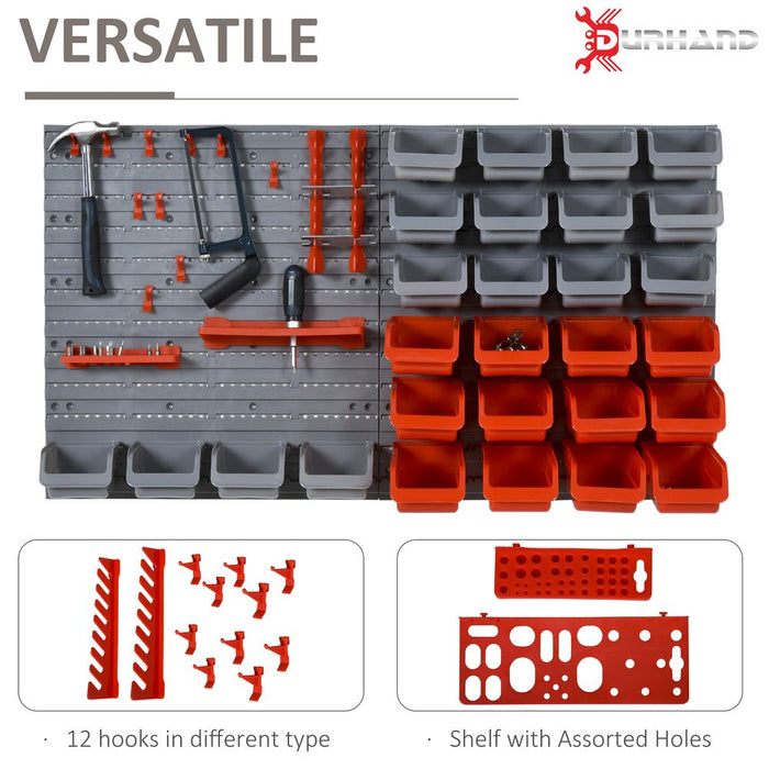 Maximize Storage Space with DURHAND Wall Unit - Tools & Hardware Organizer w/ Containers - High Quality & Easy to Install