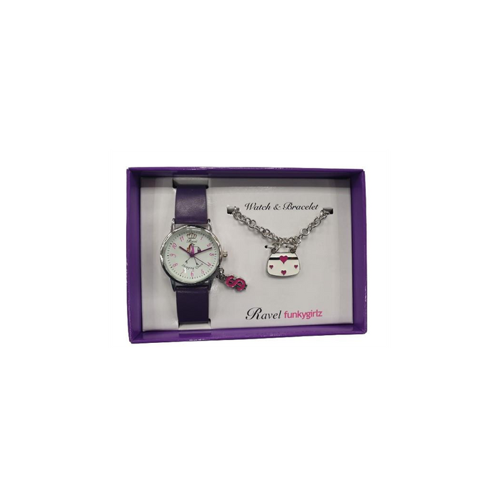 Stylish Ravel Funkygirlz Watch & Bracelet Combo - High Quality Accessories For Fashion Lovers