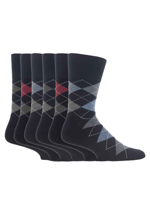 Gentle Grip - 6 Pairs Mens Bigfoot Socks 12-14 UK