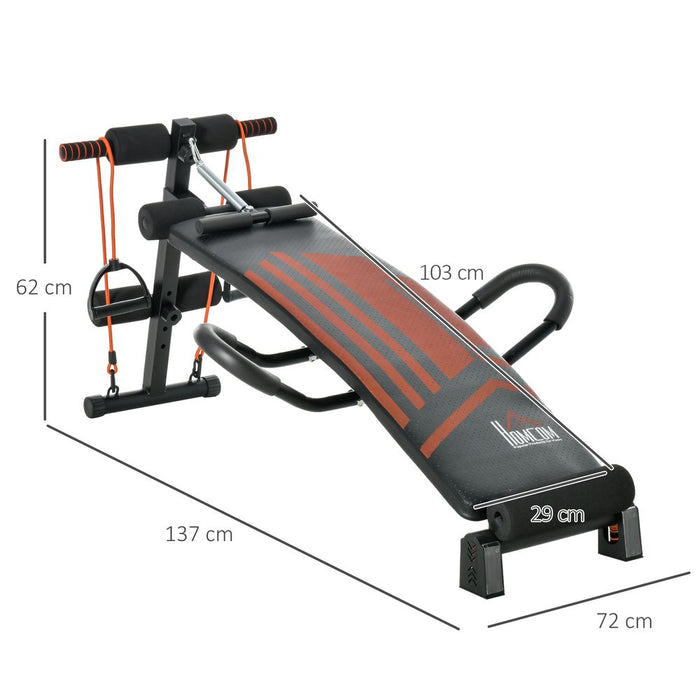 HOMCOM Multifunctional Sit Up Bench with Headrest - Ultimate Ab Exercise Equipment of Superior Quality