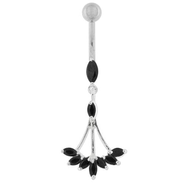 Jeweled Dangling Floral Chandelier Belly Button Ring