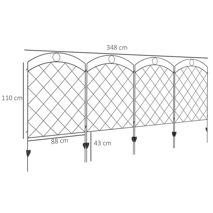 Outsunny Decorative Garden Fencing: 43in x 11.4ft Steel Edging, High-Quality & Stylish