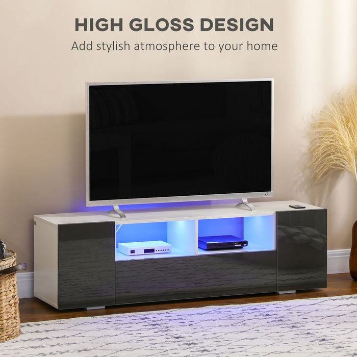 Premium High Gloss TV Stand Cabinet | LED Light & Storage | Fits up to 60" TVs | Sleek & Stylish Design