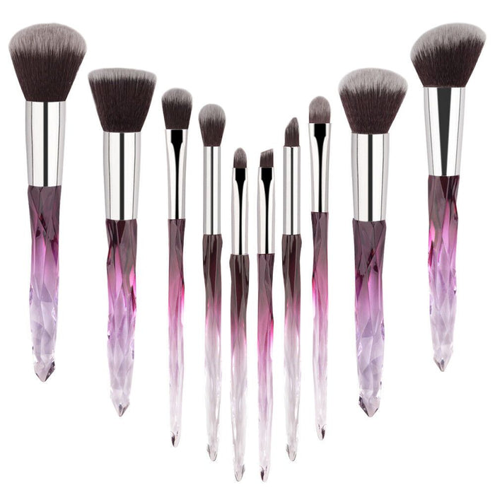 10Pcs Makeup Brushes Professional Big Powder Foundation Crystal Handle Brush UK