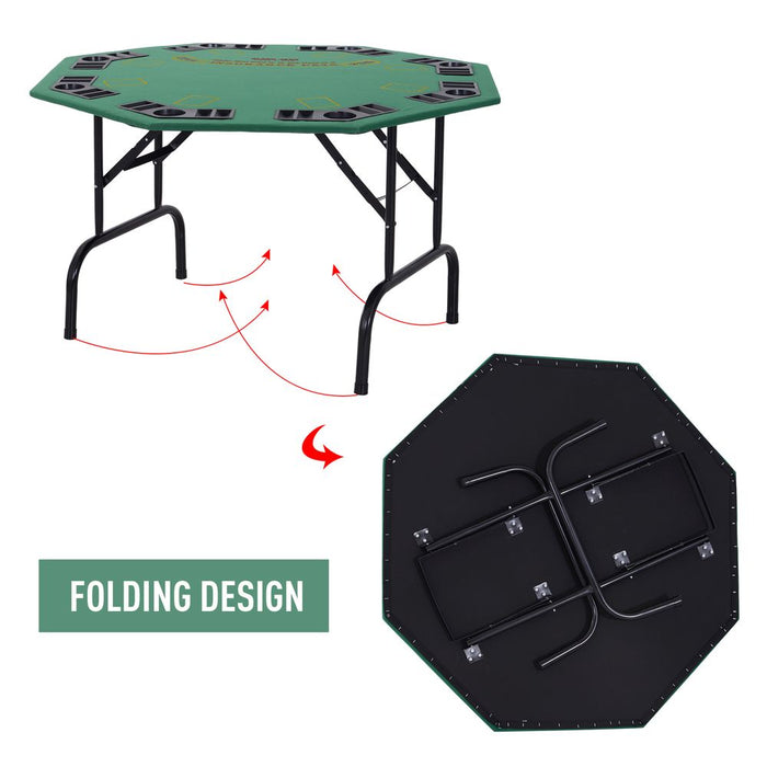 High-quality Folding Poker Table with Cup Holders & Chip Tray - HOMCOM