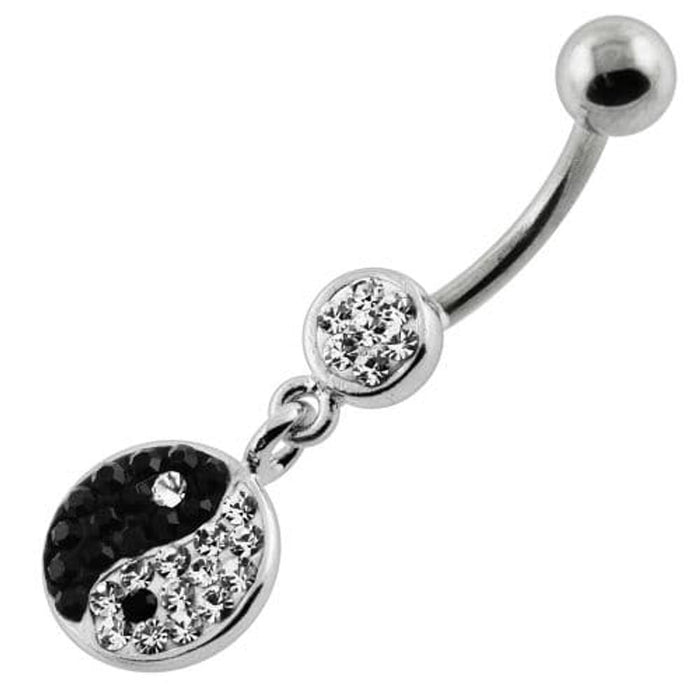 Multi Jeweled Ying Yang Navel Belly Piercing