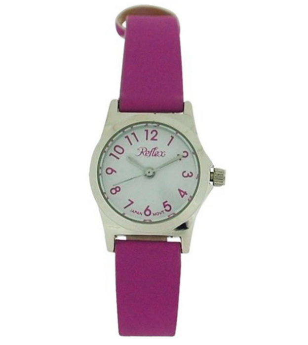 Reflex Girls Ladies White Dial Silver Metal Pastel Purple Strap Watch 101322LT