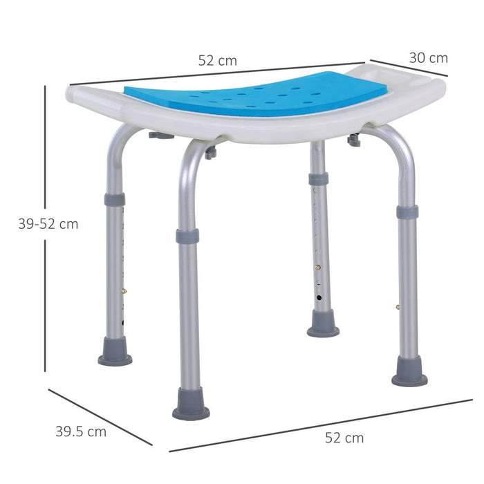 Premium Aluminum Bath Stool: Non-Slip, Adjustable, Spa Shower Chair | High-Quality, Easy-to-Assemble | 136KG Capacity