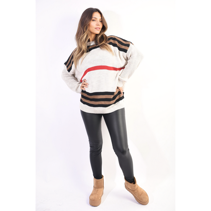 Ava Oversized Striped Knitted Jumper