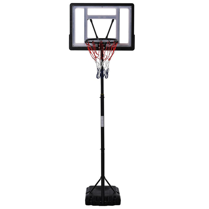 HOMCOM Basketball Hoop & Stand | Adjustable Height & Portable | Fillable Base | Wheels | Shatter-Resistant Backboard | Black