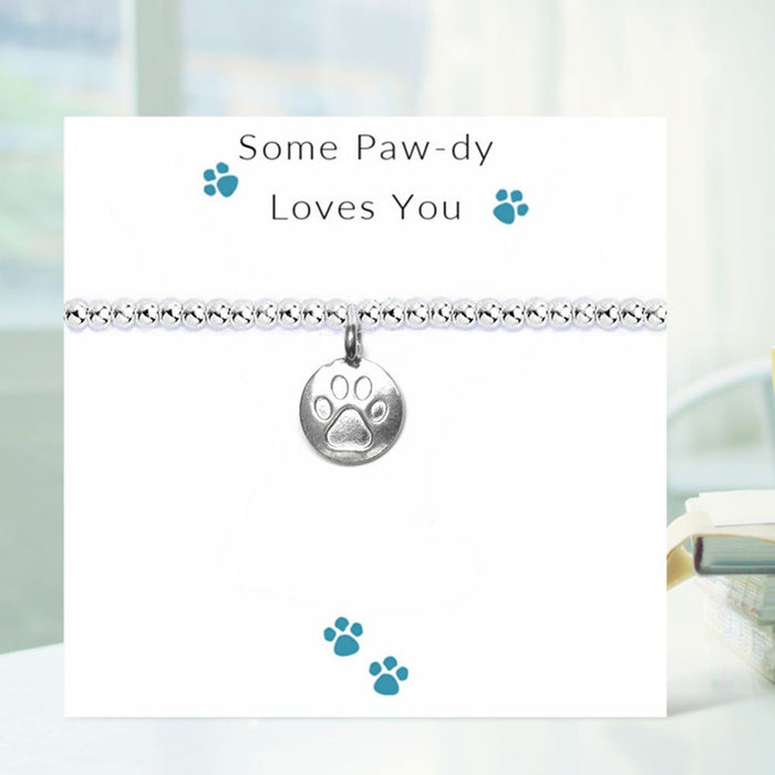 Some Paw-dy Loves You - Paw Print Bracelet on Message Card