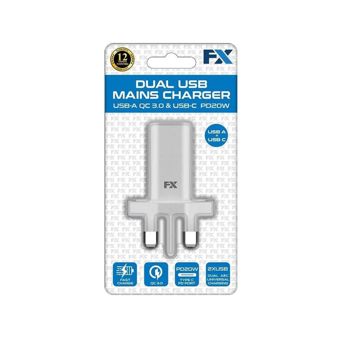 FX USB-C Charger, PD20W Fast & Universal Compatible, White