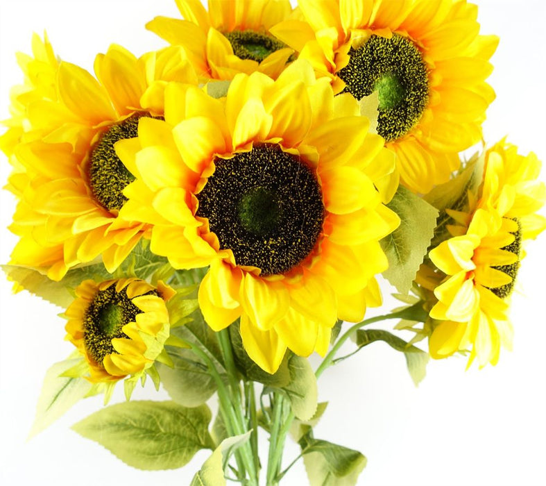 Pack of 6 x 88cm Yellow Artificial Sunflower - 18 heads