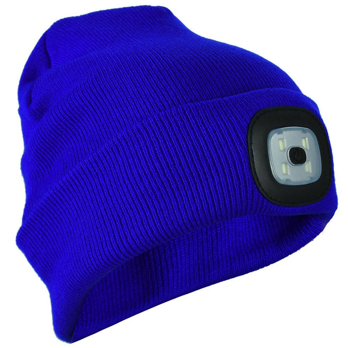 Knit Beanie Hat 4 LED Head Lamp Light Cap Outdoor Hunting Camping Fishing