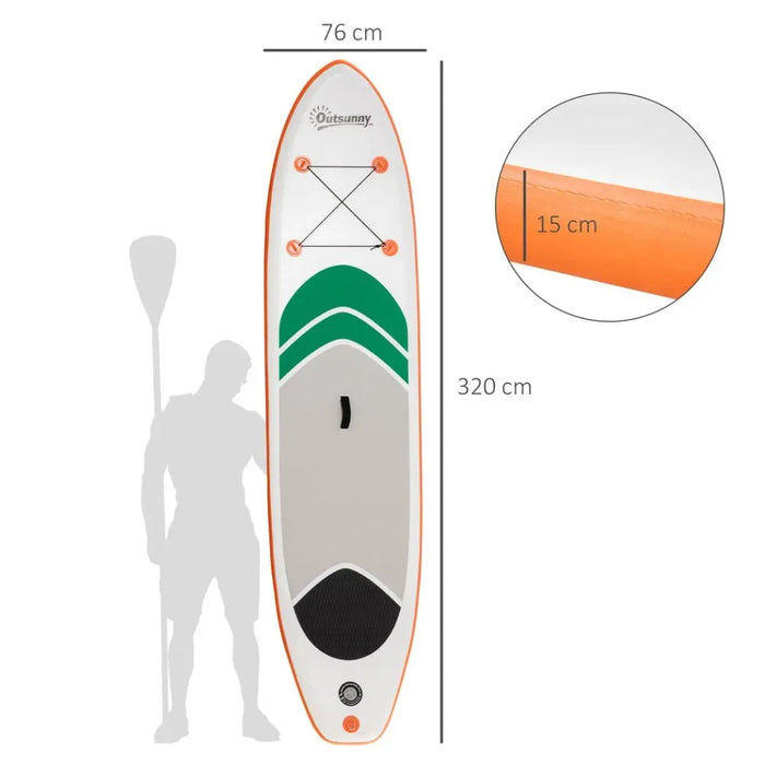 Premium Inflatable Paddle Board Set - 10Ft, Non-Slip, Adjustable Paddle & Carry Bag