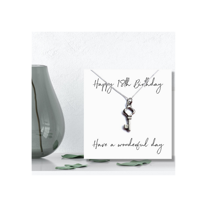 Happy 18th Birthday Necklace & Message Card