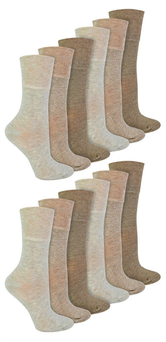 IOMI Footnurse - Ladies 12 Pair Bamboo Non Elastic Socks