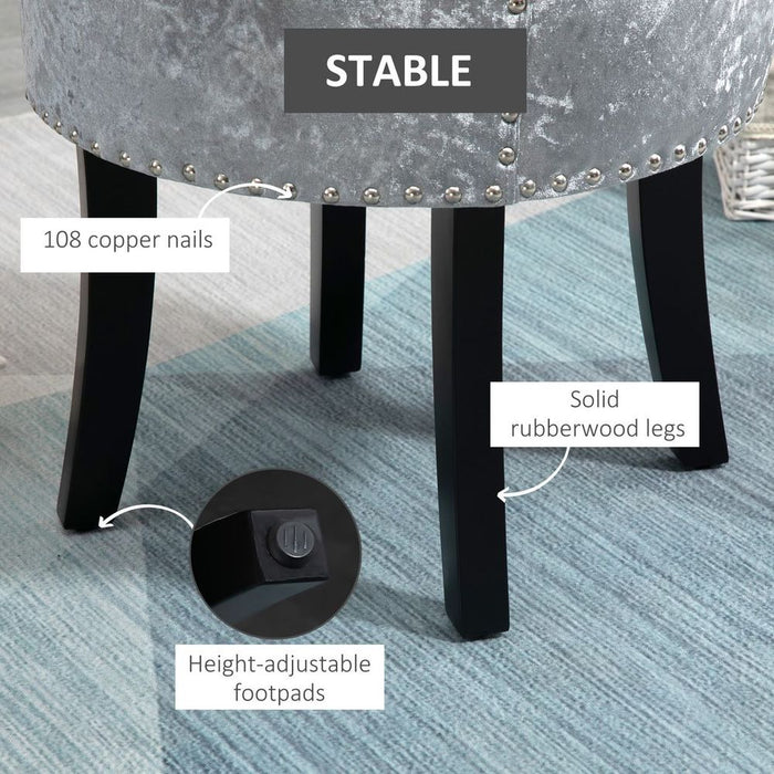 Elegant Grey Dressing Table Stool - Premium Quality & Comfortable Seating