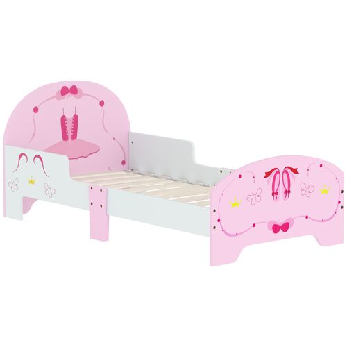 AIYAPLAY Ballet Theme Toddler Bed Frame with Safety Rails, for 3-6 Years