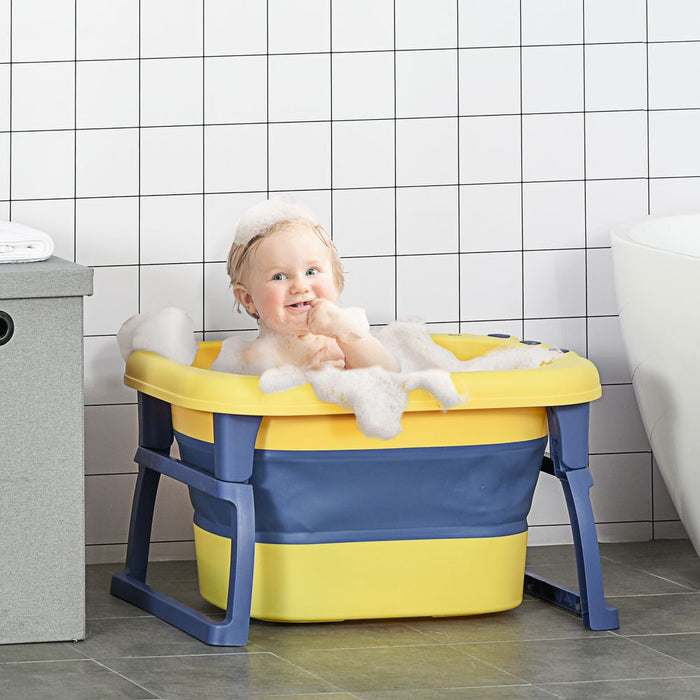 Foldable Baby Bathtub for Newborns - Yellow