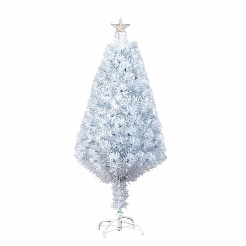 4ft 120 Branch Fiber Optic PVC Branch Iron Bracket Christmas Tree White