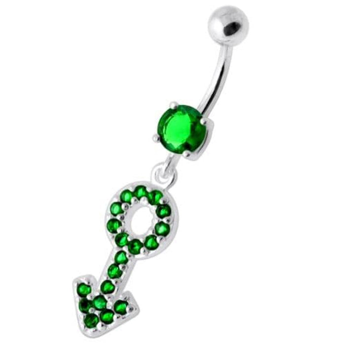 Gender Male symbol Silver Belly Ring