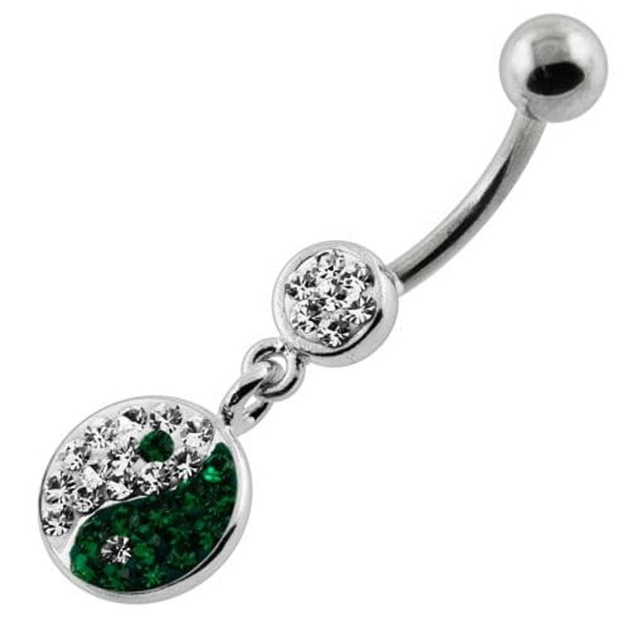 Multi Jeweled Ying Yang Navel Belly Piercing