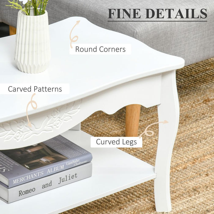 Coffee Table, 94Lx44Wx42H cm-White