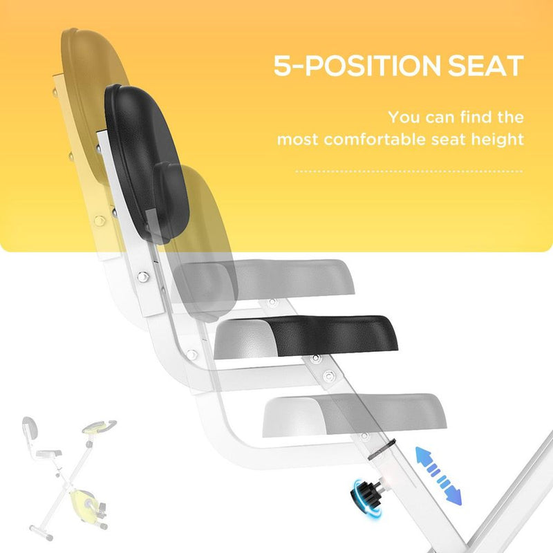 Magnetic Resistance Bike: Foldable, LCD, Adjustable Seat - Yellow