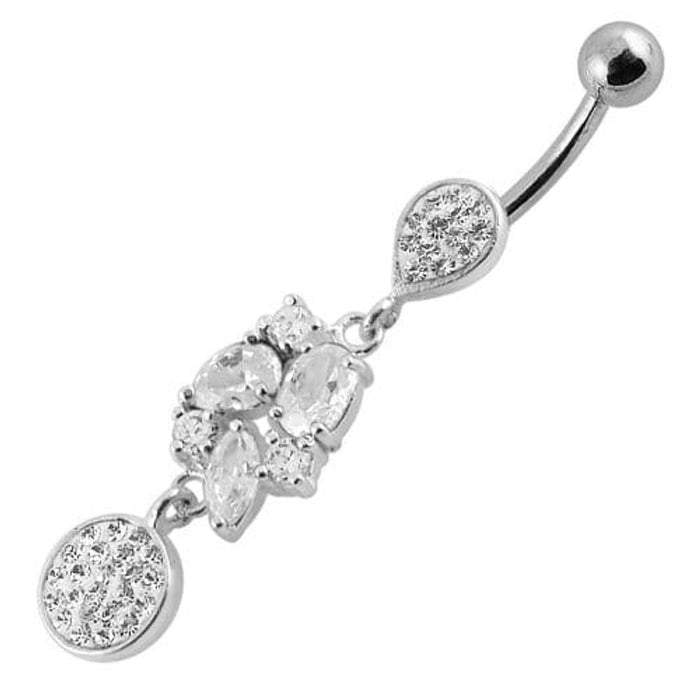  Fancy Dangling With SS Banana Navel Ring